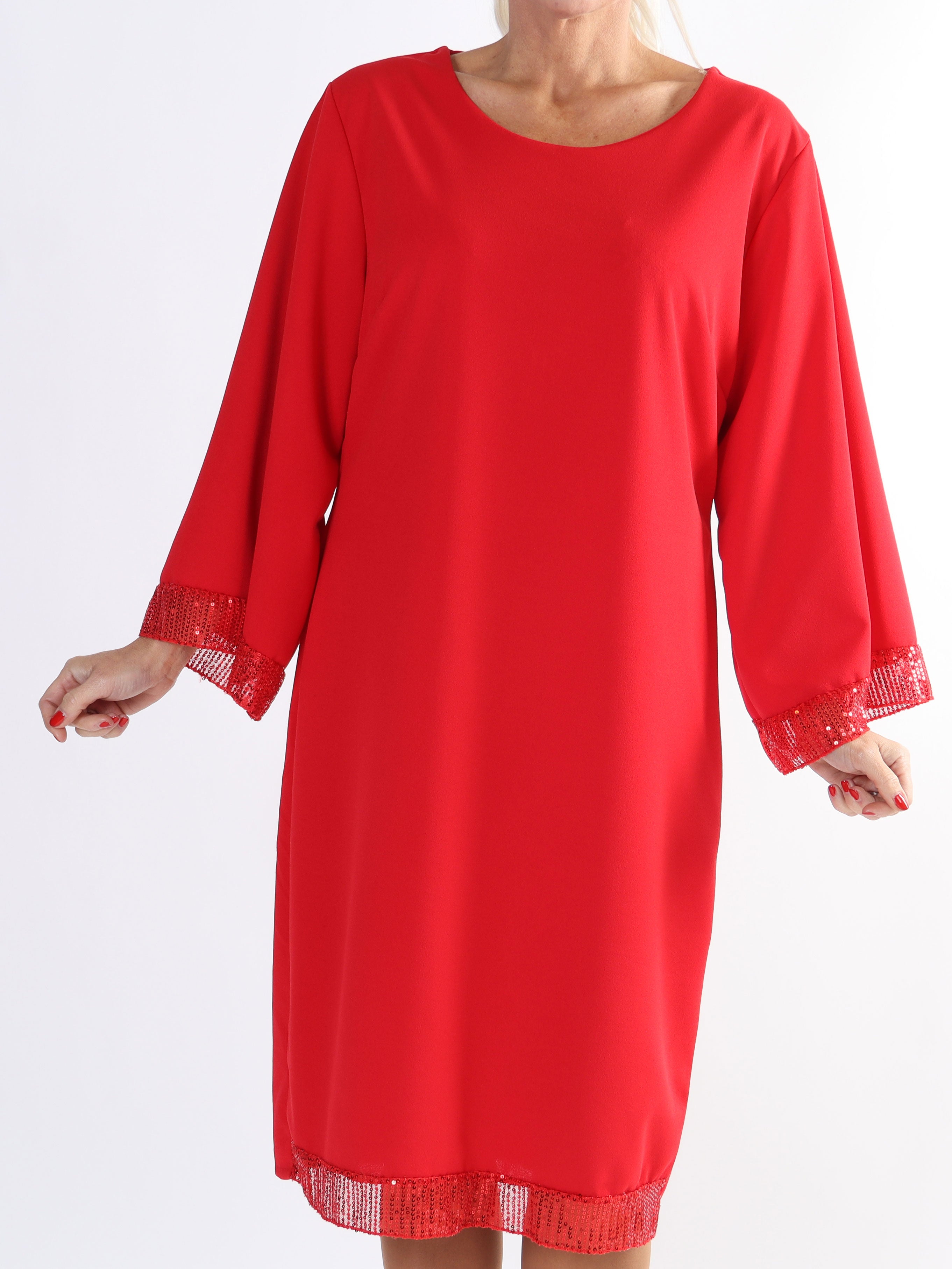 Lanza - Fin plus size kjole detaljeret med paillet kanter